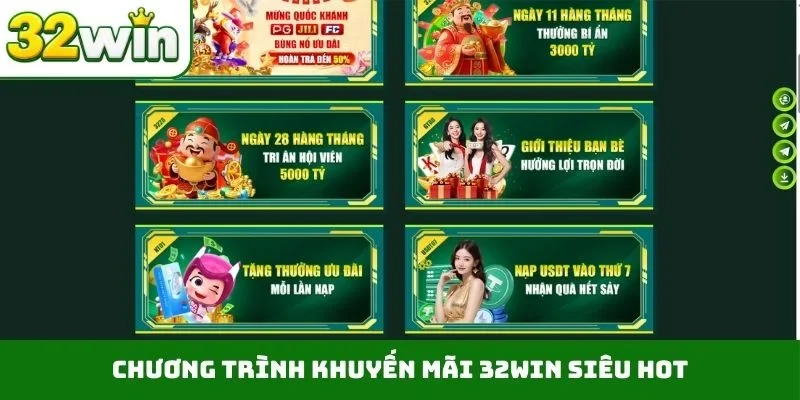 Chương trình khuyến mãi 32WIN siêu hot