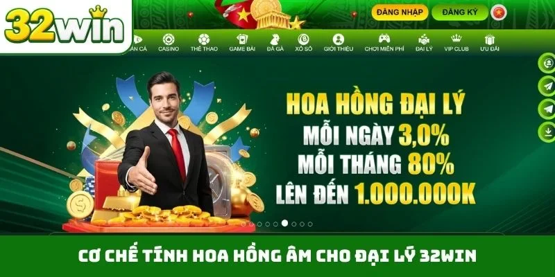 Đại lý 32WIN 3 Cơ chế tính hoa hồng âm cho đại lý 32WIN