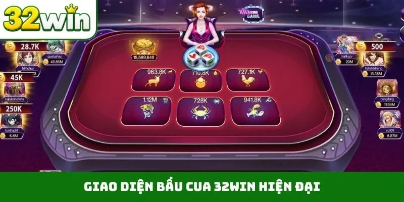 Giao diện bầu cua 32WIN hiện đại