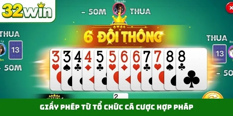 Giấy phép từ tổ chức cá cược hợp pháp