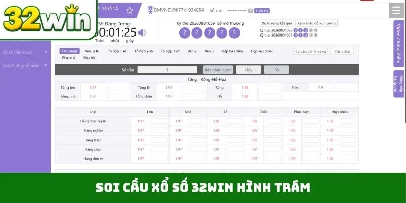 Xổ Số 32WIN 3 Soi cầu xổ số 32WIN hình trám